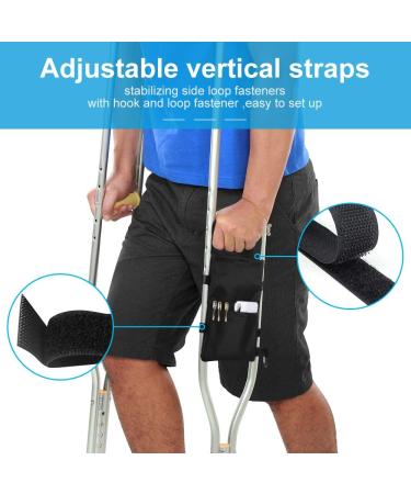 FunCee Lightweight Washable Crutch Pouch Bag - 2-Pocket Storage for Phones, Keys, Pens, Water Bottle - Ideal for Easy Access on the Go - Buy Online on GoSupps.com