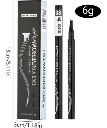 4 Tip Eye Brow Pencils Smudge-Proof Brow Pencil with 4 Forks Daily Eyebrow Makeup Supplies for Home Working Dating Traveling Gathering Jpsdows 3# Black - Buy Online on GoSupps.com