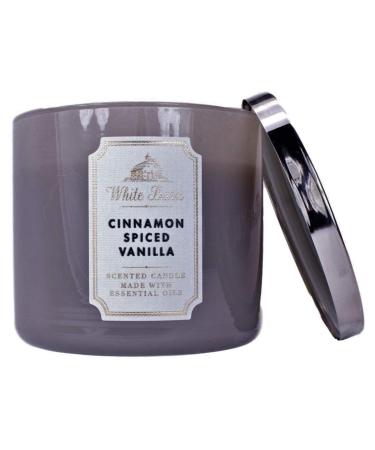 Bath & Body Works Cinnamon Spiced Vanilla 3-Wick Candle with Essential Oil 14.5 oz / 411 g