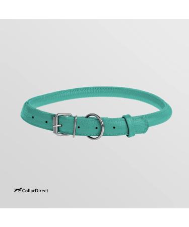 Collardirect Handmade Round Leather Dog Collar - Softly Padded Adjustable for Small to Big Dogs & Cats Available in Black Pink Red Purple Blue Mint Green (30-35 cm) - Buy Online on GoSupps.com