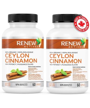 Renew Actives Ceylon Cinnamon Supplement Capsules Promotes Digestive Health & Natural Appetite Control Traditionally Used in Herbal Medicine for Loss of Appetite & Bloating 60 Veggie Capsules (2pk) 2 Packs - Buy Online on GoSupps.com