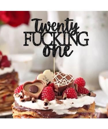 1Pc Glitter Black Twenty One Cake Decoration 21st Birthday Cake Topper for 21 Years Old 21st Birthday Party Decorations Supplies Cake Decor - Buy Online on GoSupps.com