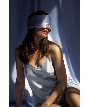 DROWSY Silk Sleep Mask - Luxurious Padded Cocoon for Total Darkness (Blue Belle) - Buy Online on GoSupps.com