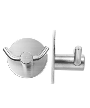 Alipis 2pcs Hook up Wall Mount Clothing Rack Towel Hook Rustic Coat Hooks Wall Hanger Hook Rack Sucker 4.5X4.5cm Silver