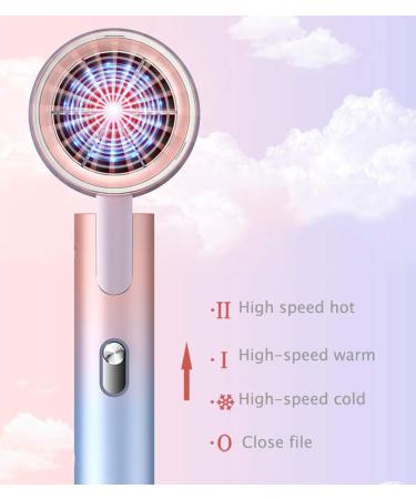 1300W Fast Blow Dryer Salon Hairdryer Foldable Hair Dryer Low Noise Large Air Volume Overheat Protection 2 Speed and 3 Heat Setting 1.8m Cable with Hanging Loop Concentrator for Home or Salon Pink Green - Buy Online on GoSupps.com