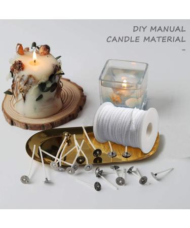 200ft 24 Ply Braided Cotton Candle Wicks Roll with 100 Metal Tabs - DIY Candle Making Kit - Buy Online on GoSupps.com