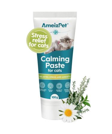 AMEIZPET Seautization paste for cats - natural soothing products for cats for cats stress reduction with green tea extract natural calming relax paste cats anti -stress - 100 g (3.5 oz) calm paste for cats
