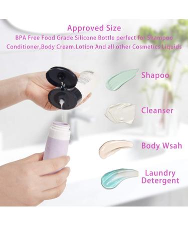 sincewo Travel Bottles - TSA Approved 3oz Leakproof Silicone Containers for Toiletries - 6 Pack - Buy Online on GoSupps.com