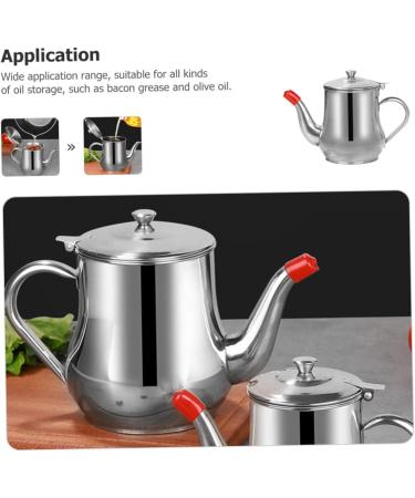 Zerodeko 2pcs Stainless Steel Oil Pot Small Containers Oil Container Bottle Syrup Dispenser Spice Bottles Pot Oil Storage Container Olive Oil Dispenser No- Drip Oil Filter Olives Oil Bottle 20x15cmx2pcs Silverx2pcs - Buy Online on GoSupps.com