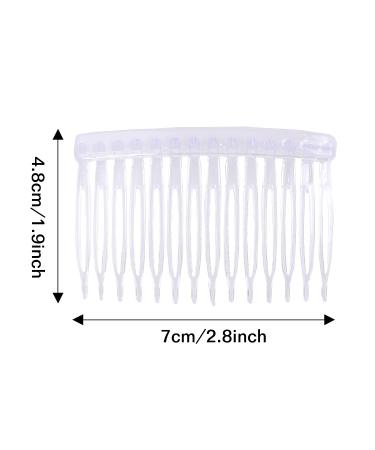 Cinaci 30 Pack Clear Plastic Hair Side Combs with 14 Teeth - DIY Hair Clips for Women, Girls, Wedding, Brides Veil - Buy Online on GoSupps.com