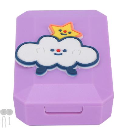 Verdant Touch Cartoon Contact Lens Case Kit - Purple Multi-Colored Holder & Tweezers Set for Easy Use | International Shipping Available - Buy Online on GoSupps.com