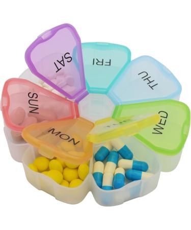 7 Day Weekly Pill Organizer - ShysTech Large Pill Case for Vitamins Supplements & Medication (Multi-Color) - Global Shipping Available - Buy Online on GoSupps.com