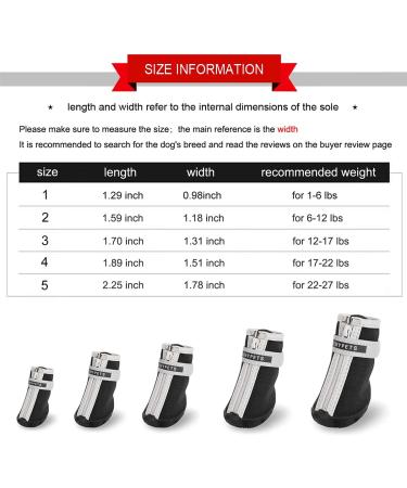 QUMY Small Dog Shoes Reflective Anti-Slip Boots | Winter Snow Booties 4PC Black Size 2 | Hot Pavement Protection - Buy Online on GoSupps.com