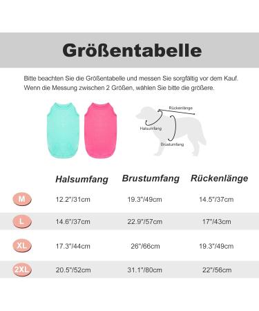 Kickred Summer Dog Shirts - 2 Pack Fast Drying Breathable Vests for Big Dogs (Rose & Seeblau) | Stretchy Tank Tops for Young Girls - Buy Online on GoSupps.com