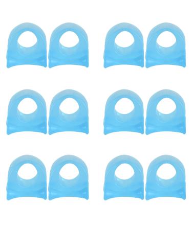 Fadbuds 6 Pairs Toe Separators for Overlapping Toes Gel Hallux Valgus Big Toe Straightener Protector Splint Blue Clear Gel Straighteners Reusable Big Toe Spacers for Women Men Bent Toes Pain Relief