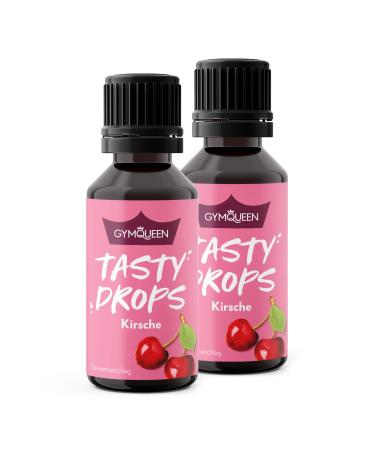 GymQueen Tasty Drops Cherry 2x30ml Flavour Drops without calories Cherry 30 ml (pack of 2)