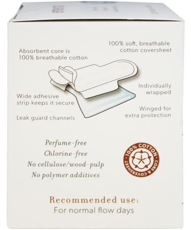 Emerita Cotton Ultra Thin Daytime Pads with Wings - 10 ct Box - Buy Online on GoSupps.com
