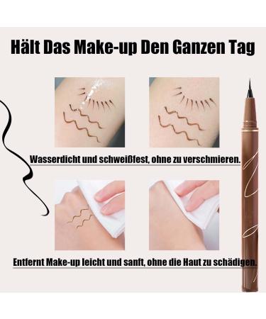 EONFAVE Waterproof Brown Eyeliner Pen Long Lasting Liquid Eyeliner for Eyes and Face Pigmented and Smudge Resistant - Buy Online on GoSupps.com
