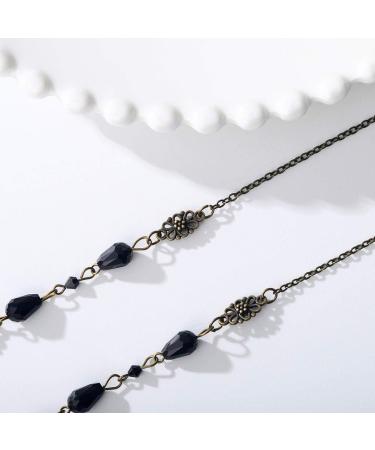 Shop Jovono Boho Head Chain - Water Drop & Hollow Pattern Hair Accessory for Women & Girls - Bronze & Black - Buy Online on GoSupps.com