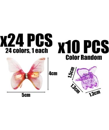 24 Butterfly Hairpins 10 Butterfly Clips Girls Butterfly Hair Accessories Girls Decorative Butterfly Hairpins Hair Snap Butterfly Clips - Buy Online on GoSupps.com
