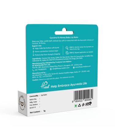 Baby Coconut & Honey Lip Balm | Buttery Soft & Pink Lips | Cocoa Butter Vitamin E Shea Butter | Unisex | All Skin Types | 5gm - Buy Online on GoSupps.com