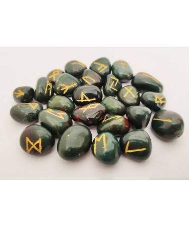 Sharvgun Blood Stone Rune Set 25 pi ces avec tableau en bois MDF runique grav lettrage symbolique pa en velours noir/rouge pochette incluse bo te-cadeau