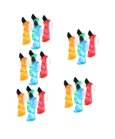 Minkissy 20 STK toothbrush Multifunctional mini brushes holding brush prosthesis brush denture brush brush false teeth practically mini for at home double-sided mini brush tooth flap 1 piece (1 Pack) Different colors x 5 pieces