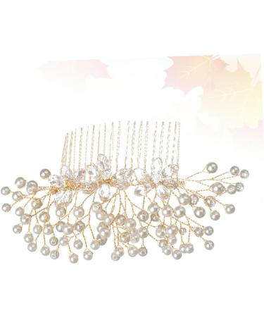 Housoutil Flower Hair Comb Gold Hair Clips Wedding Hair Clips Bridal Hair Accessory Rhinestone Bridal Wedding Clip Bridal Hair Clip Bridal Hair Pin Rhinestones Bride Pearl Flower - Buy Online on GoSupps.com