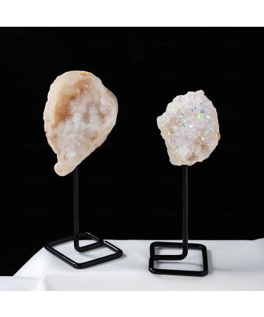 Natural Agate Slice with Metal Stand Crystal Geode Raw Crystal White Crystal Clusters Minerals Specimen Geode Agate Stone for Crystal and Home Decor PEIQIYIN Stone Mineral Specimen - Buy Online on GoSupps.com