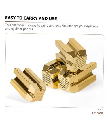 Healeved Eyebrow Pencil Sharpener - Precision Shaper for Makeup - Golden 4x2cm Cosmetic Tool - Buy Online on GoSupps.com