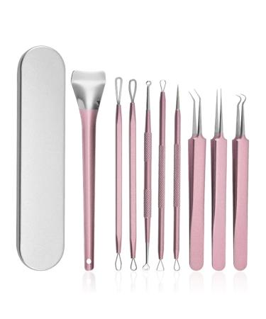 Frogued Blackhead Extractor Face Acne Comedones Pimple Blemish Remover Faces Care Portable Hard Solid 1 Set Pink