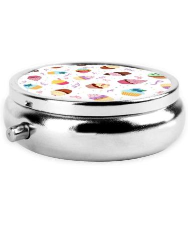 Delicious Cupcakes Portable Round Pill Box - Lightweight Moisture-Proof Perfect for Vitamins - One Size - Buy Online on GoSupps.com