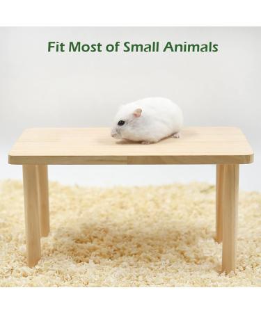 CooShou Small Pet Wooden Platform Stand - Rodent Table Climbing Ladder Chew Toy for Hamster Gerbil Mice Parrot Bird - Buy Online on GoSupps.com