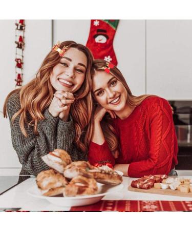 Iyou Christmas Loop Hair Clips - Flower Reindeer Red Hairpins for Women & Girls | 4-Piece Set - Buy Online on GoSupps.com