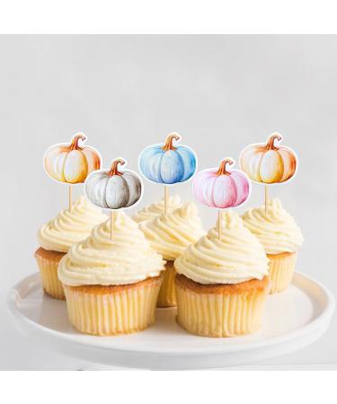 Keaziu 24 Pack Pumpkin Cupcake Toppers Girl Baby Shower Decorations Pumpkin Birthday Decorations Cupcake Picks Pumpkin Gender Reveal Cupcake Toppers Colorful - Buy Online on GoSupps.com
