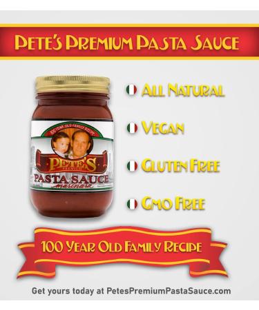 Petes Premium Marinara Pasta Sauce - 16oz Each (2 Pack) - Buy Online on GoSupps.com