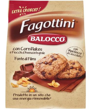 Balocco Fagottini Biscotti Integrali Pack of 3 whole grain biscuits with cornflakes oatmeal and chocolate chips 700 g - Buy Online on GoSupps.com