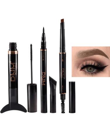 Eyelash Mascara Eyeliner Eyebrow Pencil Kit All Day Exquisitely Full Professional Eye-Makeup Lengthening Thickening Long Lasting Eyelashes Eye Make-up Set Create Natural-Looking 02# - Buy Online on GoSupps.com