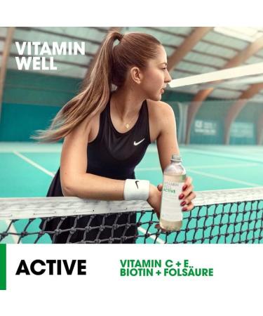 Vitamin Well Vitamin Water with Taste - Vitamin C E Biotin Folic Acid - Low-Calorie Functional Drink - 12 x 500ml (Active) - International Shipping Available - Buy Online on GoSupps.com