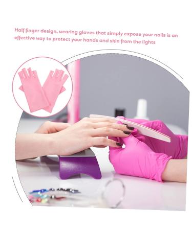 Mikinona UV NAIL GLOVES 1 Pair Nail Gloves Protective Gloves Nail Art Uv Gloves Nails Gel Nail Uv Gloves Gel for Nails Nail Fingerless Mittens Spandex Nail Polish Sun Protection Pink - Buy Online on GoSupps.com