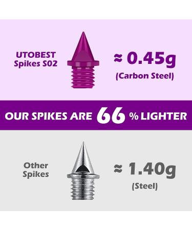UTOBEST 1/4 Inch Track Spikes - 48 Carbon Steel Spikes with Spike Wrench - Lightweight Replacement Spikes for Sprinting and Cross Country Events - S02 Purple - Buy Online on GoSupps.com