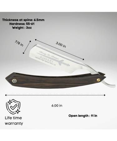 Premium Straight Razor - SHAVE READY Cutthroat Blade with Wenge Wood Handle | Classic Barber Approved - Buy Online on GoSupps.com