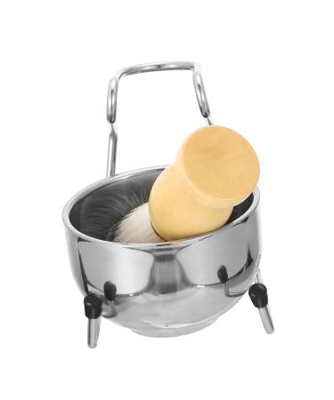 Ipetboom 1 Set Shaving Brush Set Soft Hair Shaving Brush M quinas De Afeitar Para Hombres Safety Beard Brush Stand Shaving Brush Storage Rack Shaving Kit Man Cleaner Shave Stainless Steel 11.2x8.1cm Assorted Color