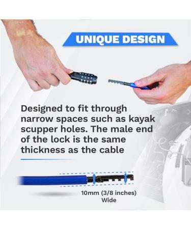 DocksLocks 10ft Anti-Theft Coiled Cable with Combination Lock for Kayaks, Bicycles, Paddleboards - Weatherproof Security Solution - Buy Online on GoSupps.com