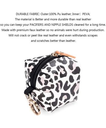 Toddmomy Leopard Print Leather Pacifier Holder Case | Stylish Storage for Toddlers & Small Children | Perfect for Diaper Bags & Strollers - Buy Online on GoSupps.com