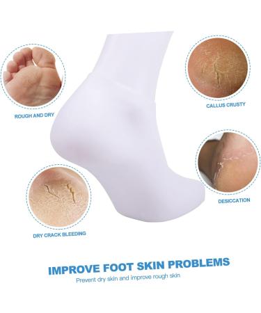Housoutil 1 Pair Protective Socks Silicone Socks Spa Moisture Socks Gel Heel Socks Hydrating Socks Cotton Socks for Moisturising Night White Women's Sebs Moisturizing High Heels - Buy Online on GoSupps.com