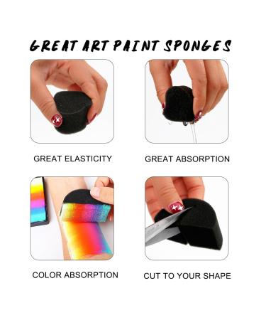 Bowitzki Face Paint Sponges - 12 Black Half Moon Sponges for Art & Body Painting - Ideal for Creative Face Painting Projects - Buy Online on GoSupps.com