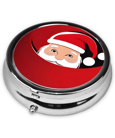 Santa Claus Round Pill Box | 3 Compartment Portable Travel Organizer for Vitamins & Medications - Buy Online on GoSupps.com