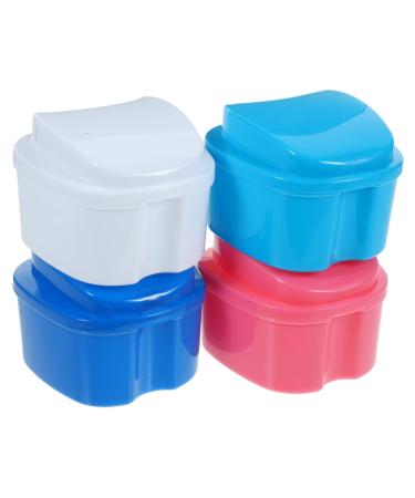 Healeeved 4 pieces of prosthesis box with filter layer travel case for prostheses prosthesis case for women prosthesis and soft mug.