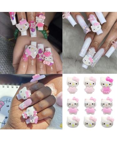 Cute Cat Nail Charms - 40 Pcs 3D Kawaii Design for Acrylic Nails | Cartoon Flatback Charms for DIY Craft and Phone Case Decoration - Buy Online on GoSupps.com